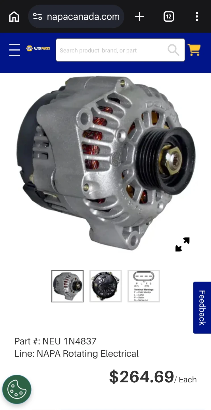NAPA Rotating Electrical Alternator 1N4837 - photo 2