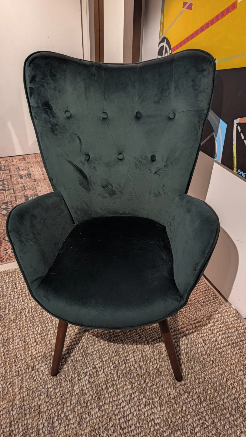 Dark Green Velvet Accent Chair