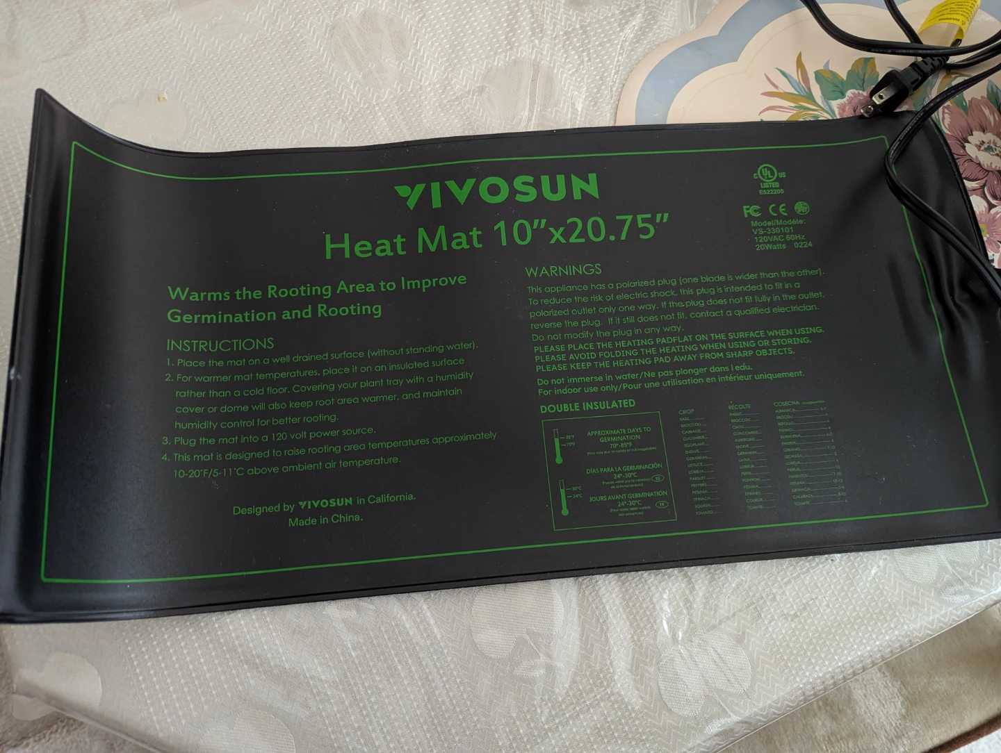 Vivosun Heat Mat 10x20.75"