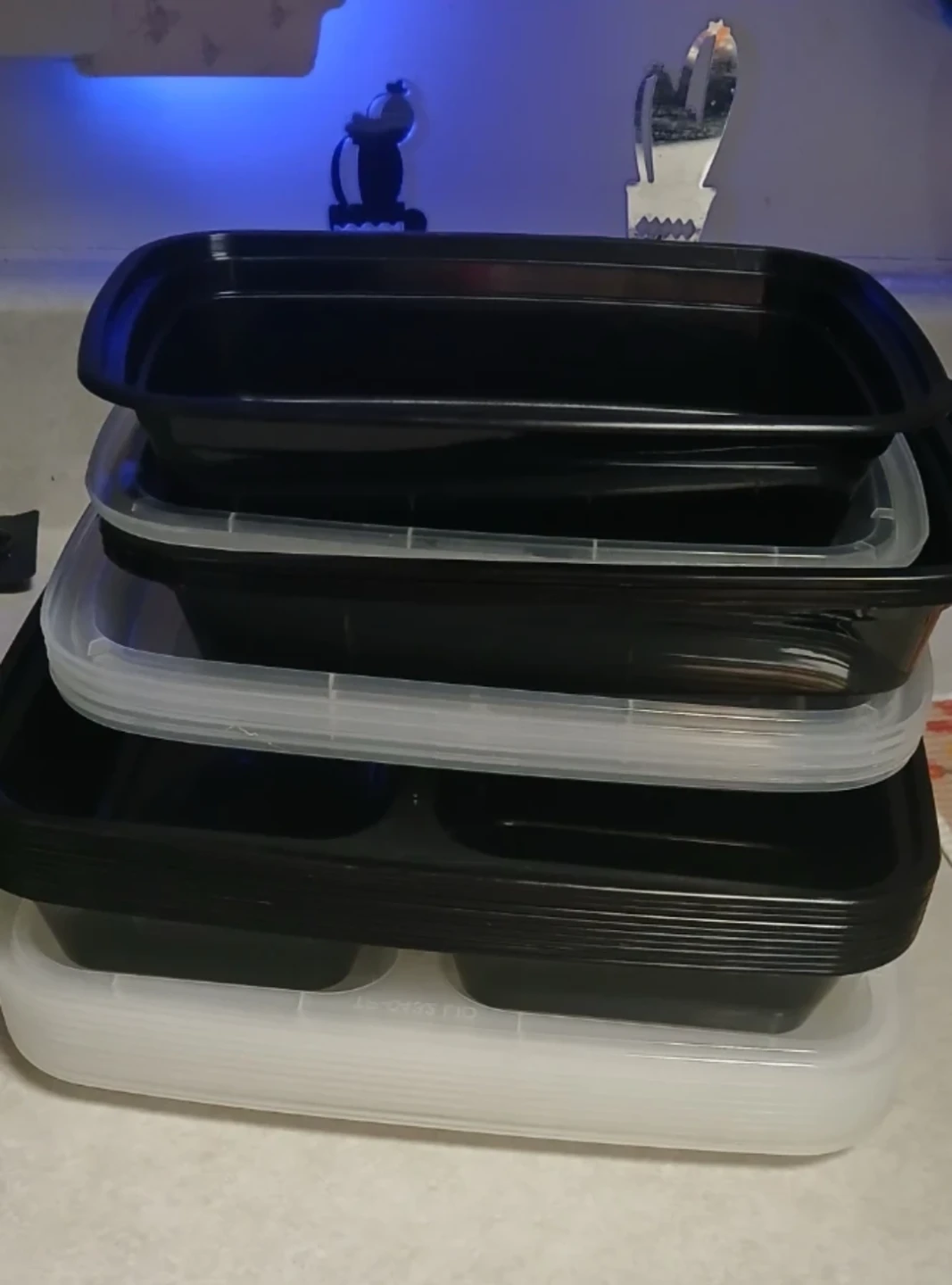 Set of Black Food Storage Containers