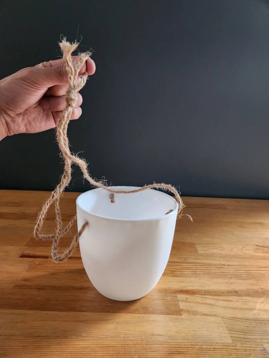 Hanging Planter Plastic White - photo 3
