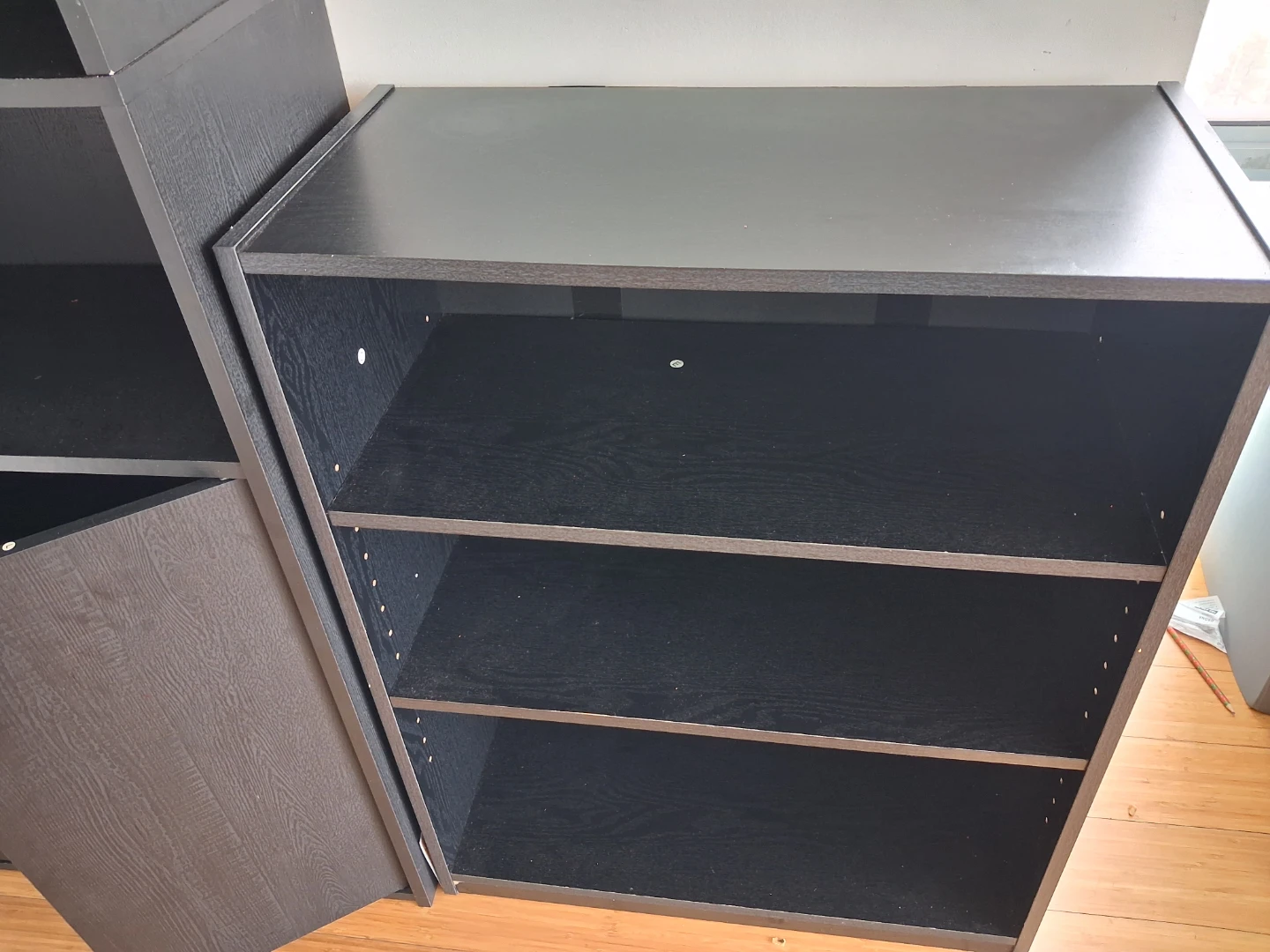 Black 3-Shelf Bookcase - photo 2