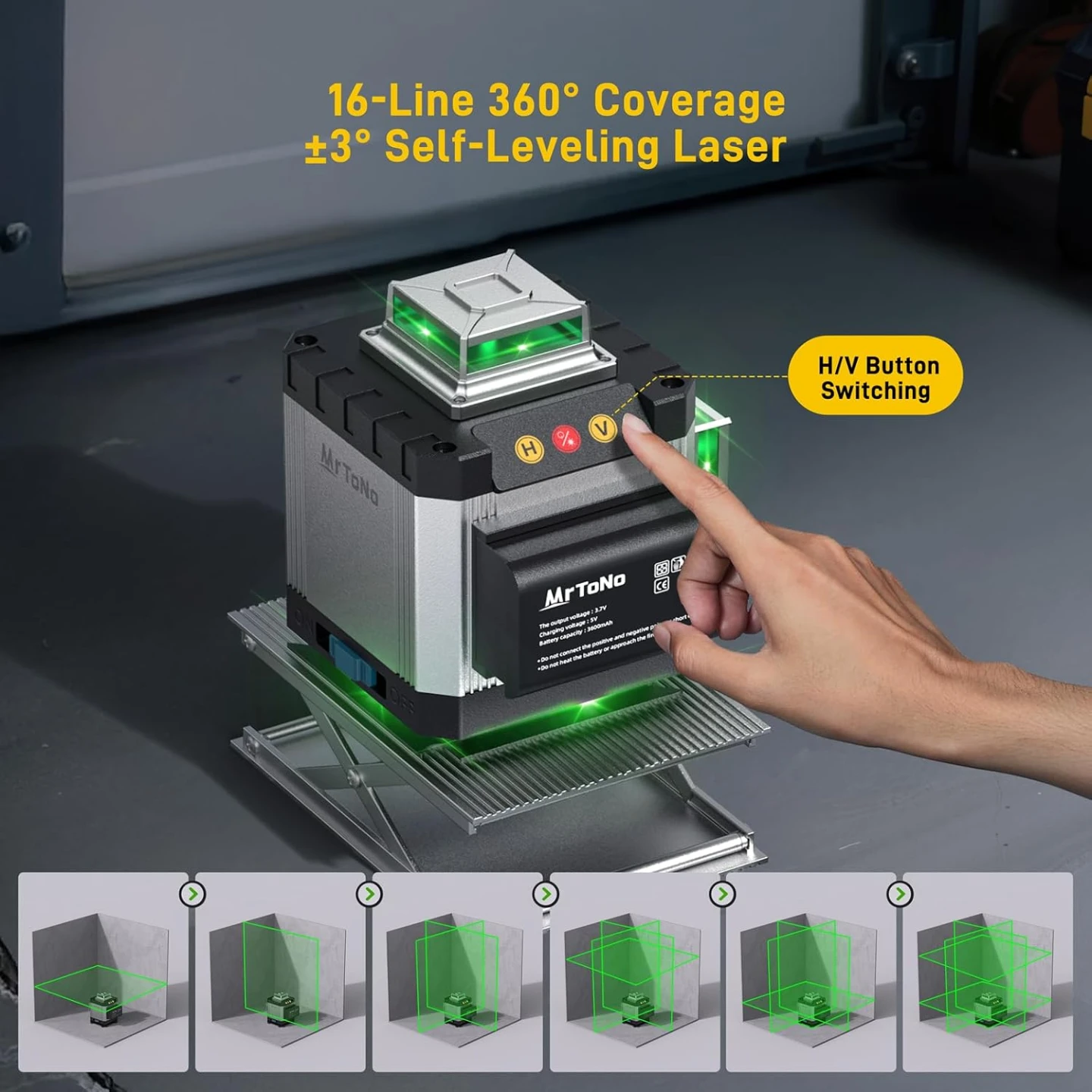 16-Line 360 Degree Self-Leveling Laser Level - photo 2