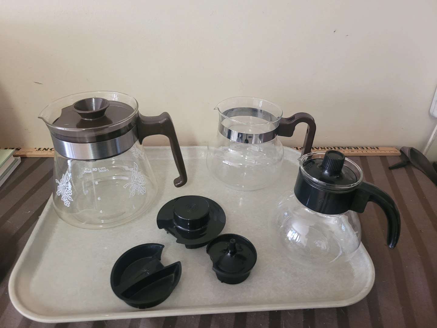 Lot 3 vintage Glass Coffee Teapot  Carafes