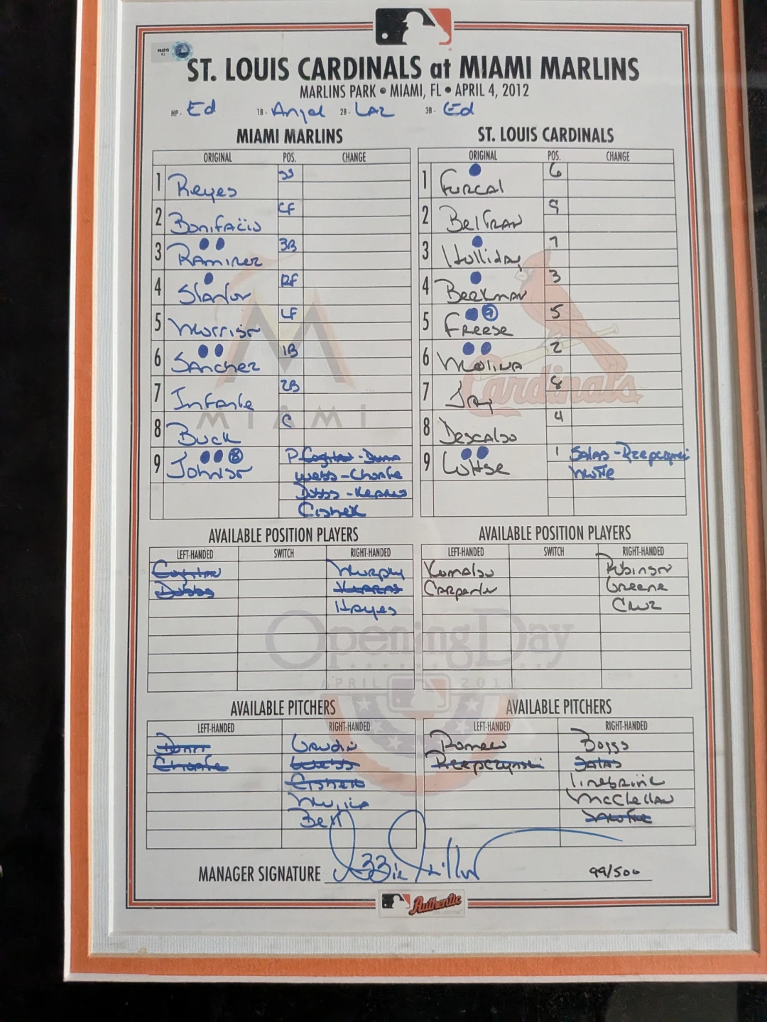 Miami Marlins Inaugural Game Framed Collectible baseball - photo 3