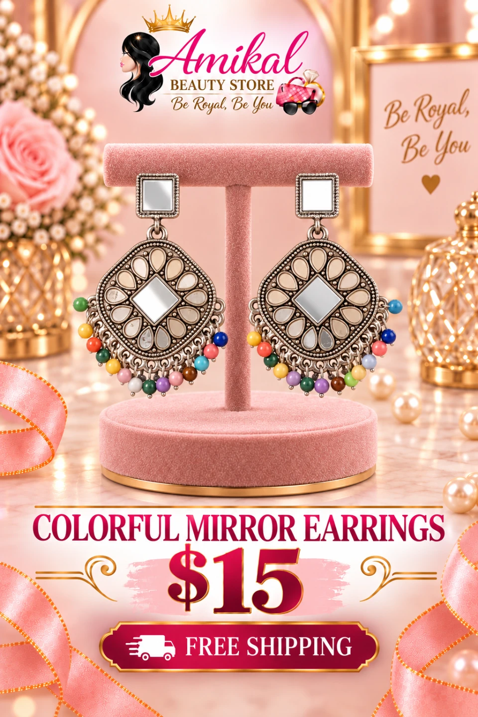 Colorful Mirror Earrings