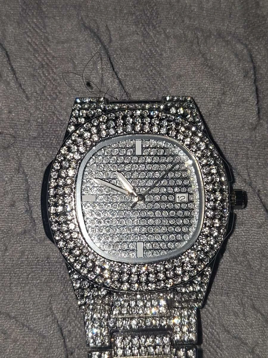 Iced Out Silver Tone Watch - photo 4