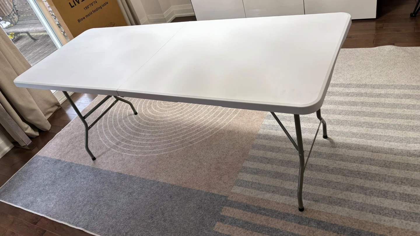 6-Foot Folding Table - White Plastic Table - photo 2