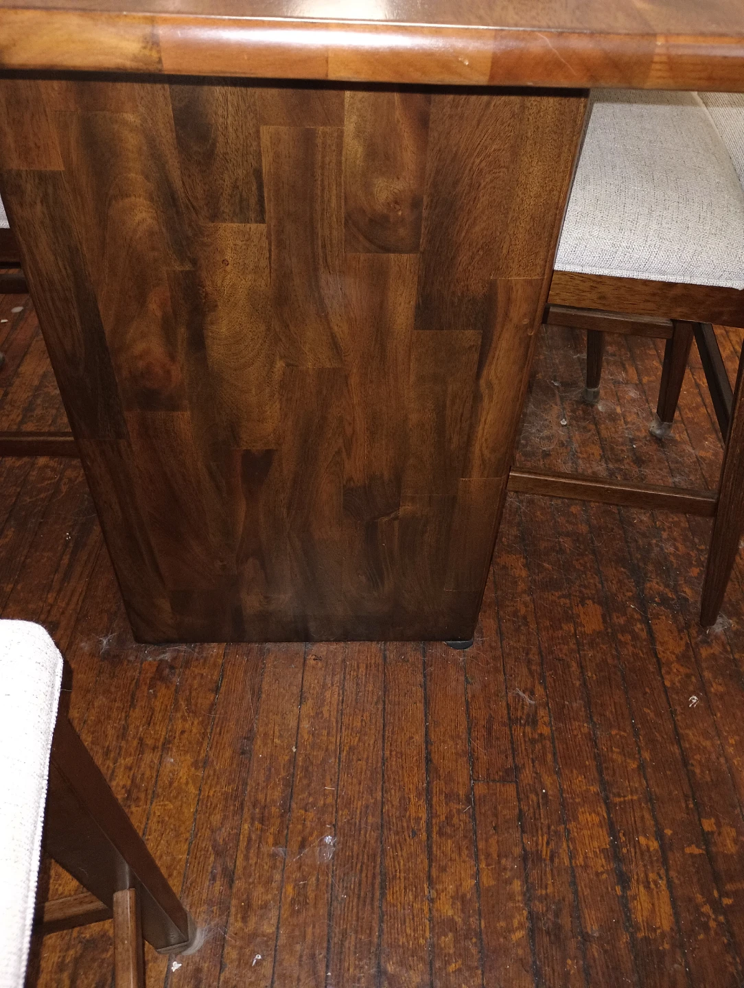 7 Piece Brown & Beige Solid Wood Upholstered 72'' Dining Set - photo 5
