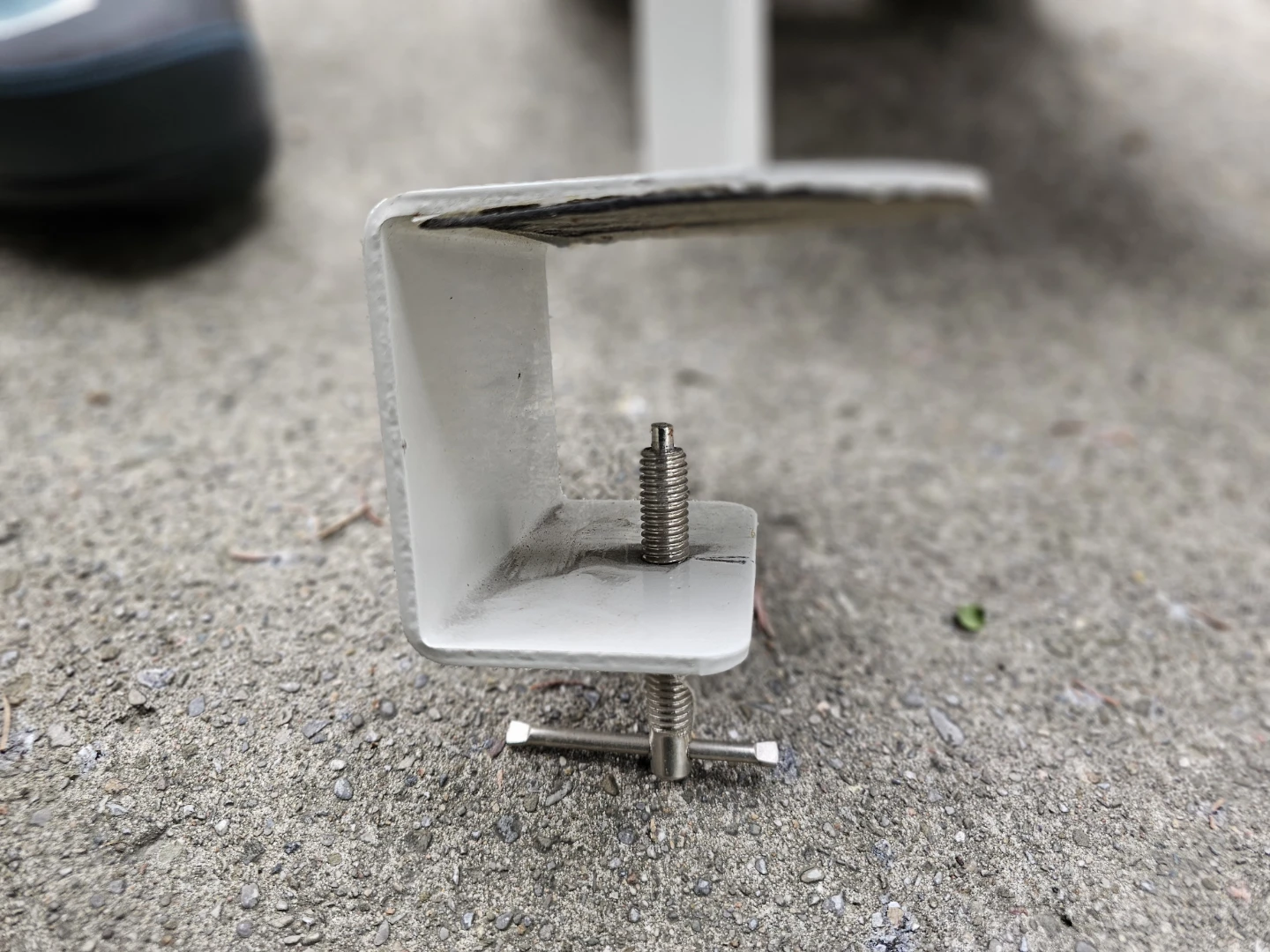 White Metal Desk Clamp Accessory