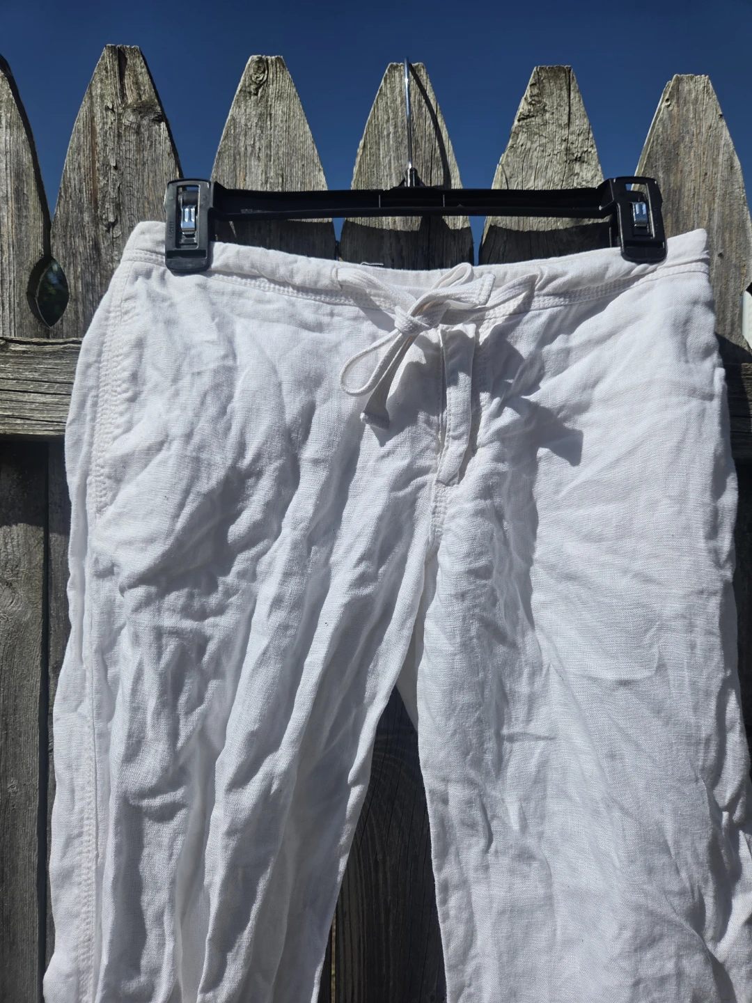 H&M Divided White Linen Drawstring Pants - photo 3