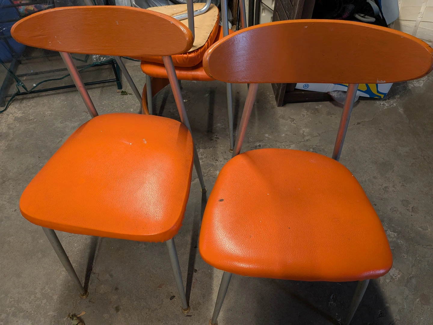 Set of 4 MCM vntage Orange Chairs