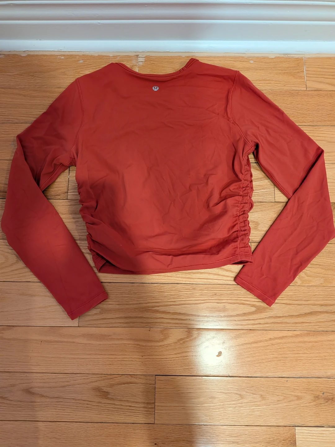 Lululemon Red Long Sleeve Ruched Top
