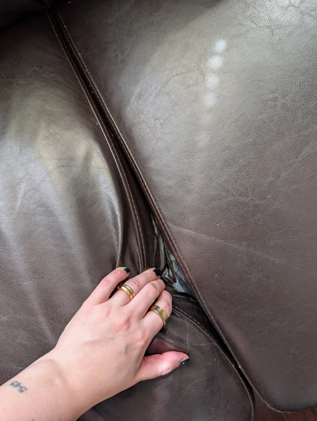 FAUX LEATHER LOVE SEAT SOFA COUCH - photo 3