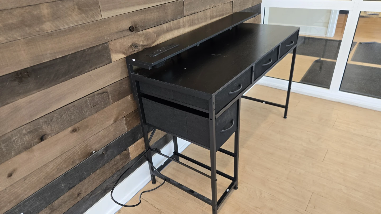 Black Computer Desk with Storage - photo 3