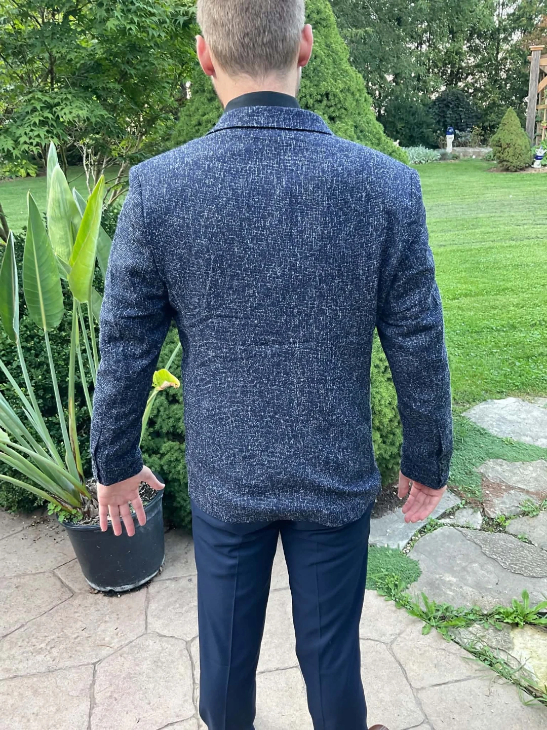 Proper Pair Navy Textured Blazer - photo 2