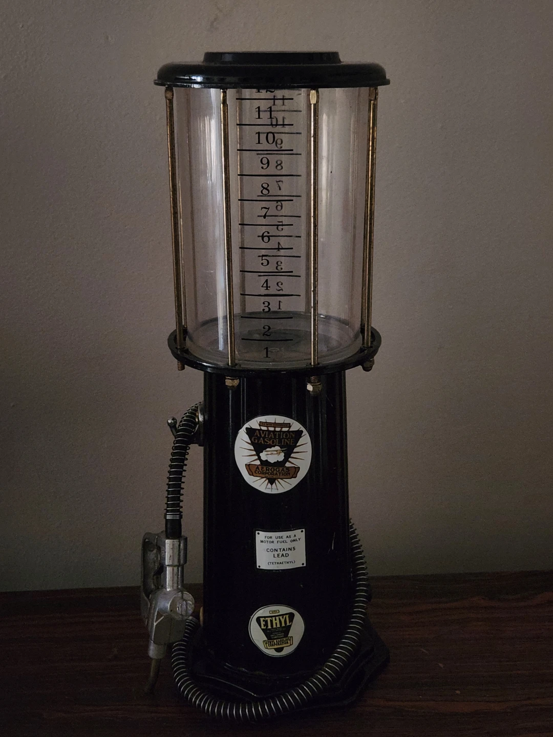 Vintage Aerogas Aviation Gasoline Pump Display