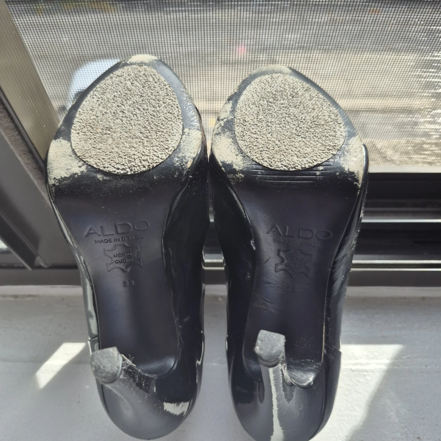 ALDO Plaid and Patent Leather Zip Heels - photo 4