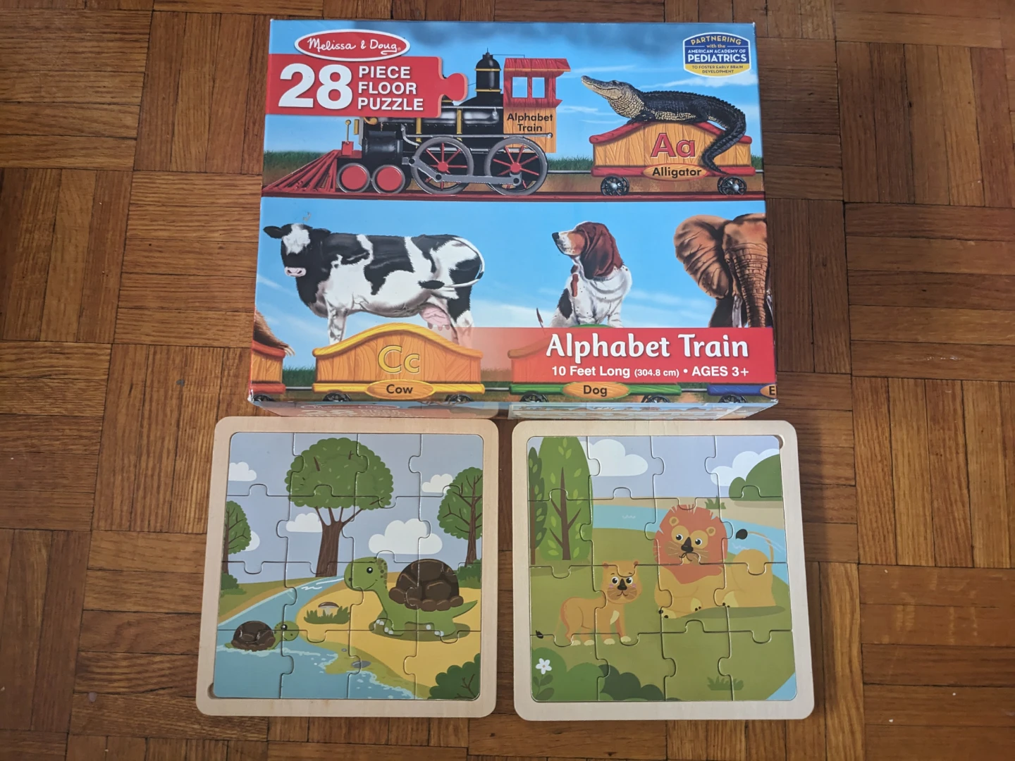 Lot of 3 kids Puzzles - Alphabet Floor Puzzle + 2 small puzzles