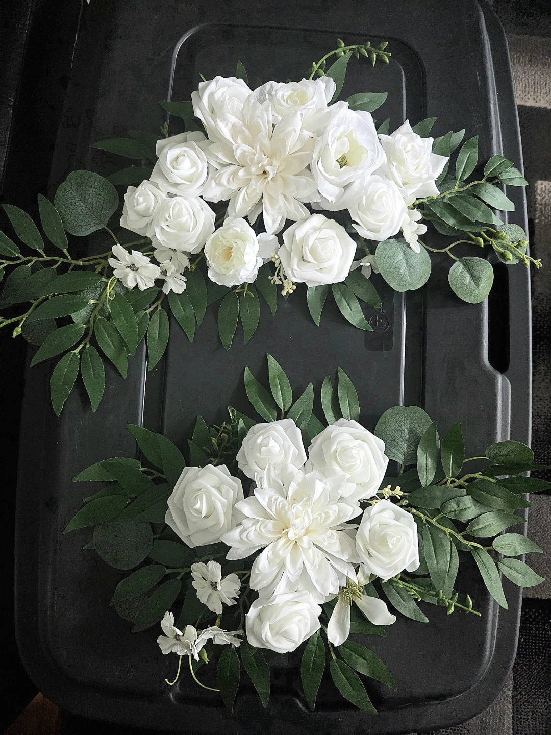 Artificial White Floral Arrangement Swags