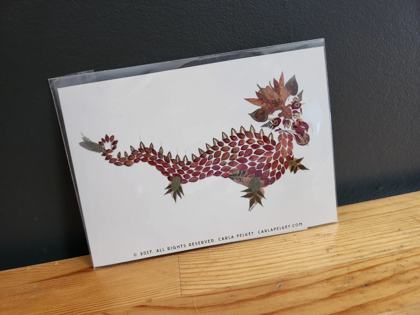 Carla Pelkey Pressed Leaf Dragon Art Print - photo 5