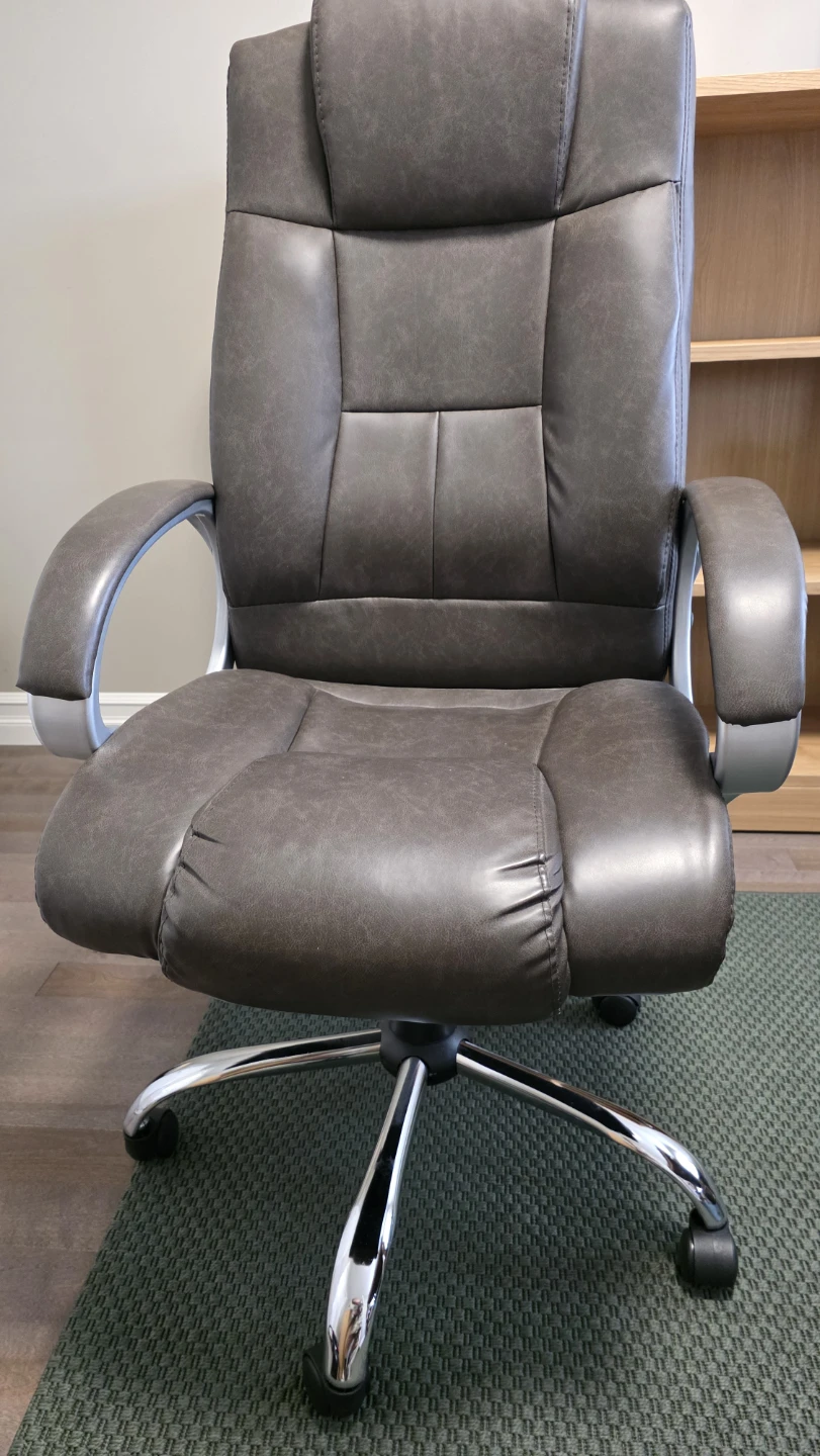 Grey Faux Leather Office Chair - photo 2
