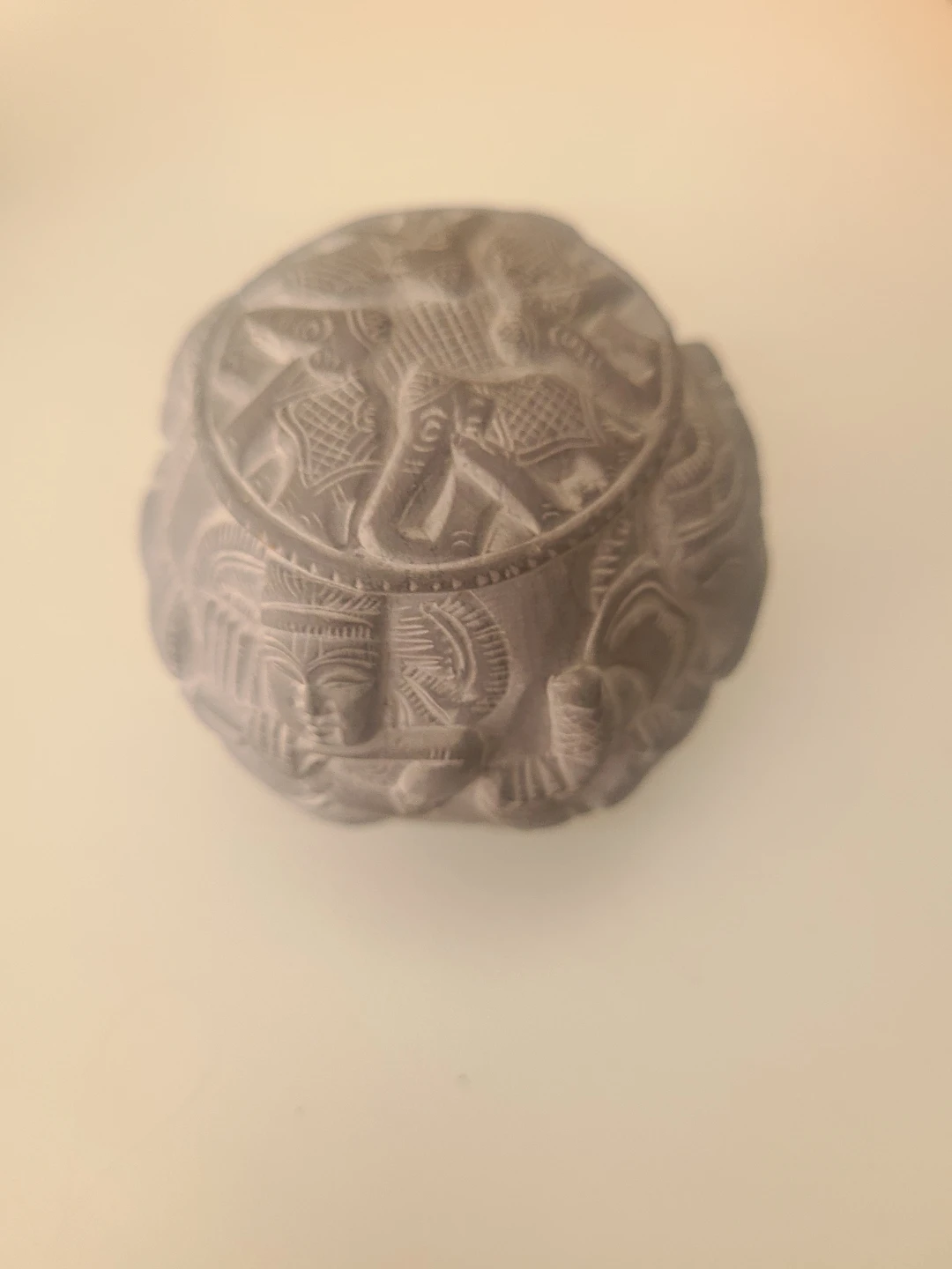 Two Hand-Carved Ganesha Soapstone Orbs