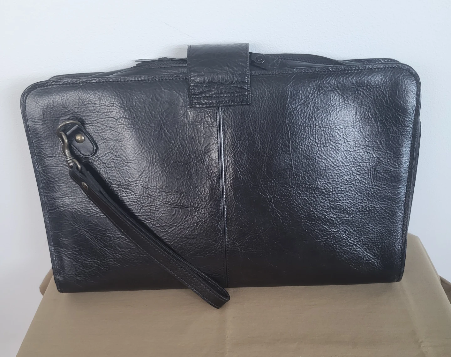 Genuine Black Leather Document Portfolio/Clutch - photo 2