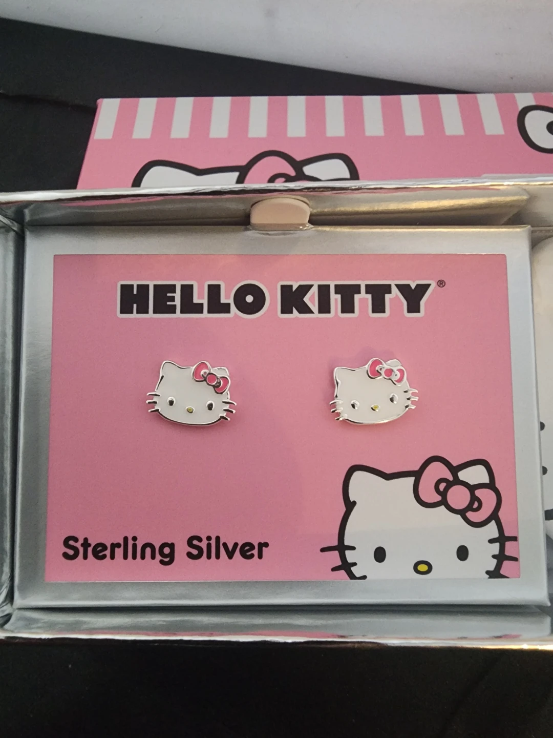 Hello Kitty Sterling Silver Stud Earring and Tray Set - photo 3