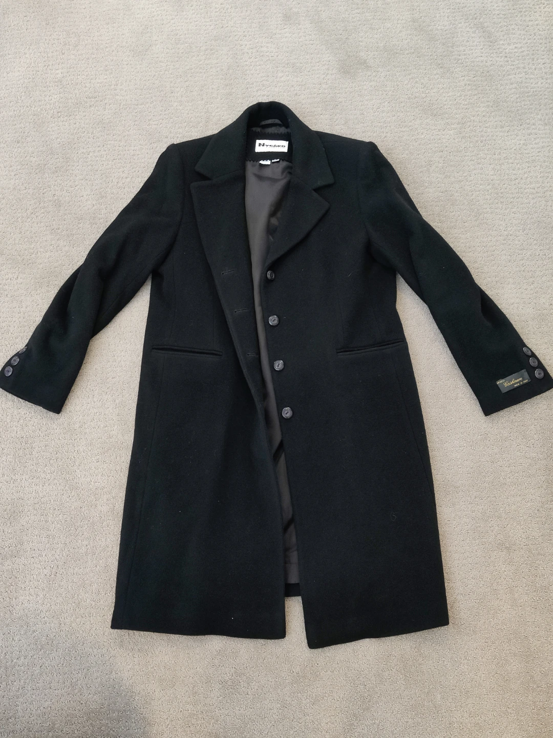 Nygard Women Black Wool Long Dress Winter Coat Overcoat Size 14 - photo 4
