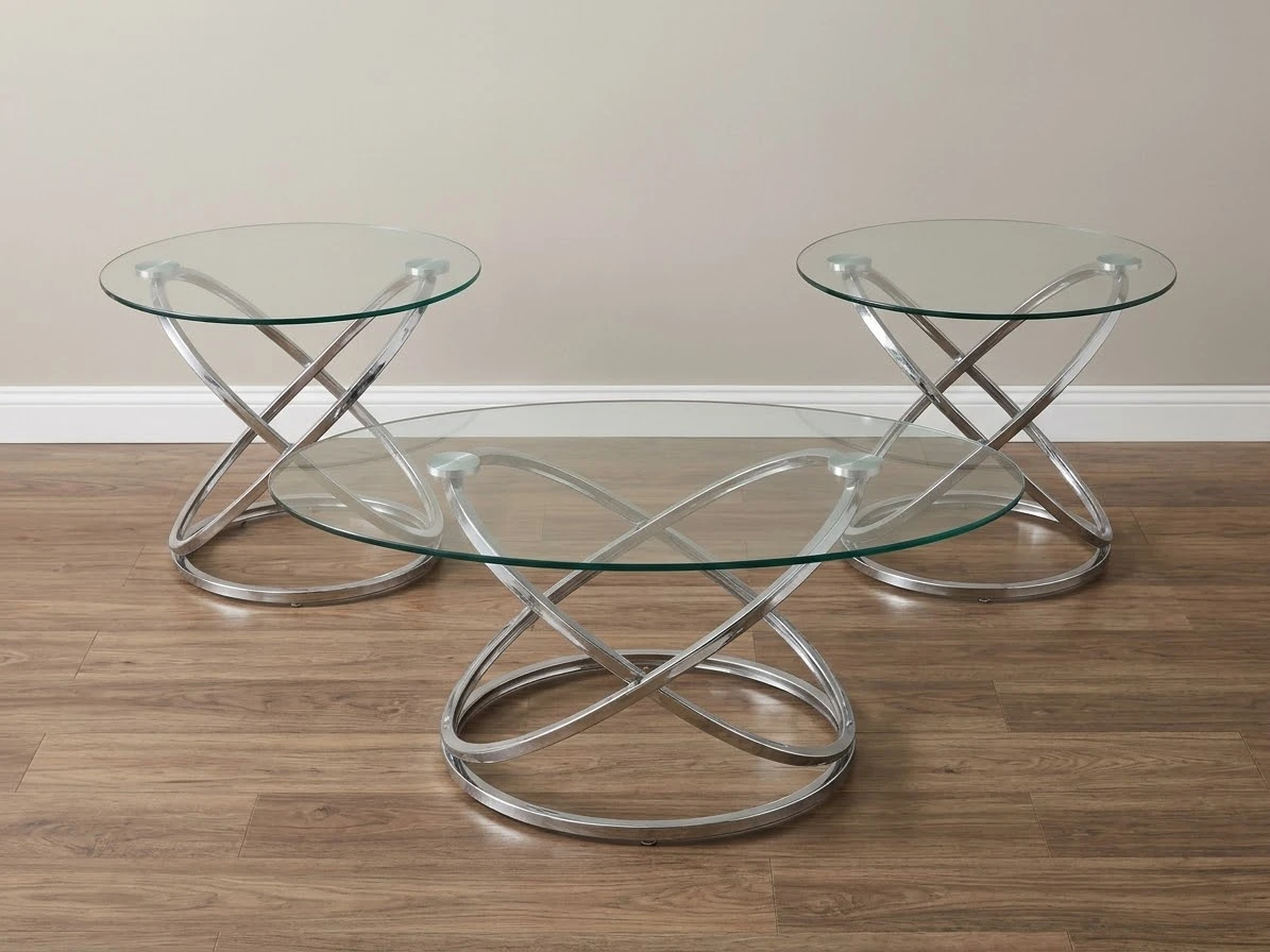Modern Glass Coffee and End Table Set - photo 3