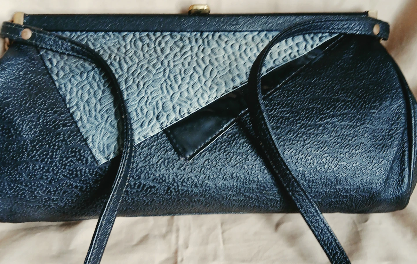 Vintage Black Textured Shoulder Bag - photo 5
