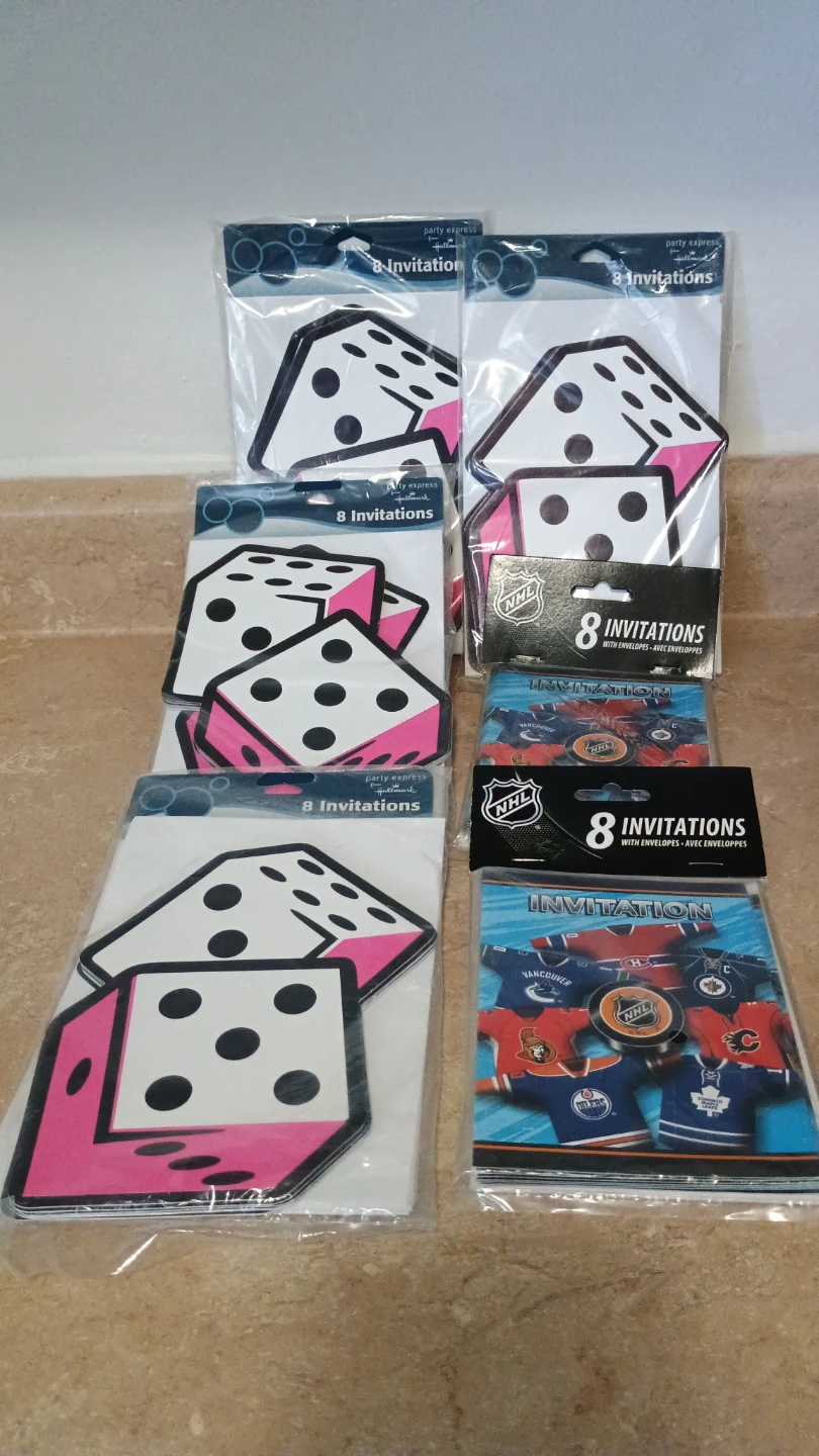 Hallmark and NHL Party Invitation Packs