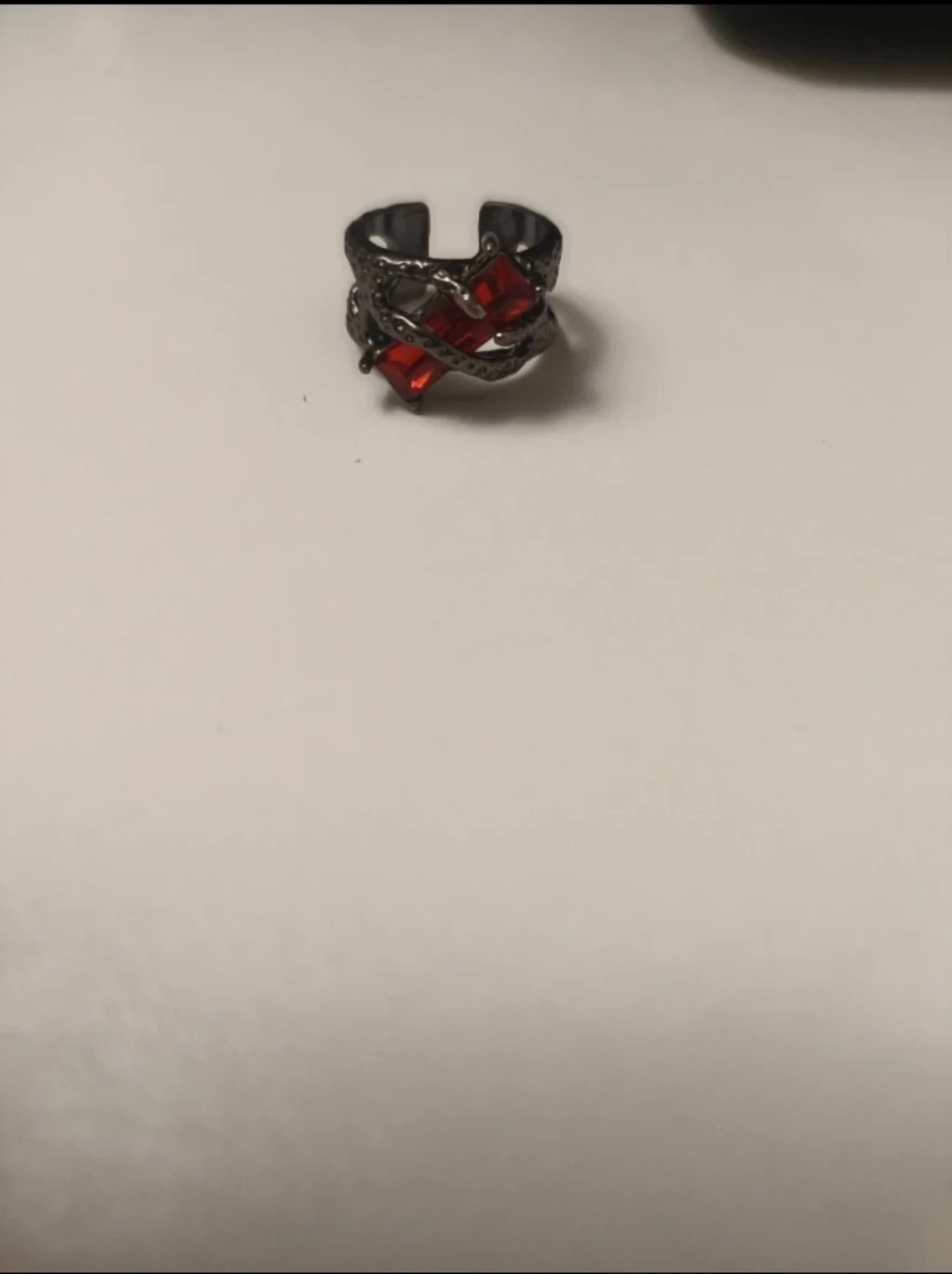 Red stone open ring