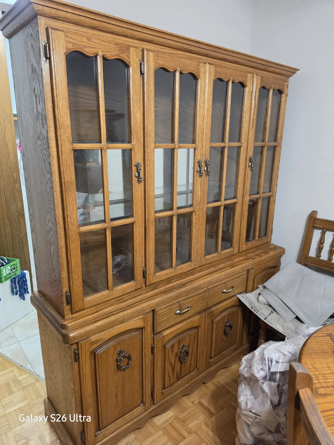 Solid Oak China Cabinet