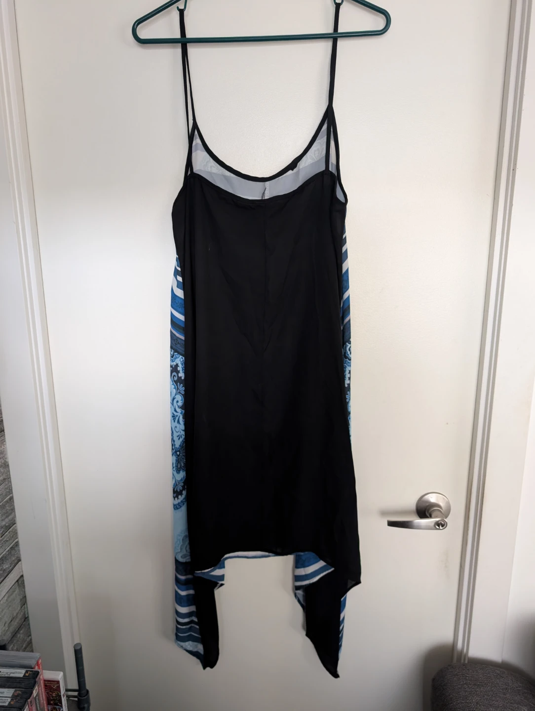 Blue and black patterned spaghetti strap dress - photo 2