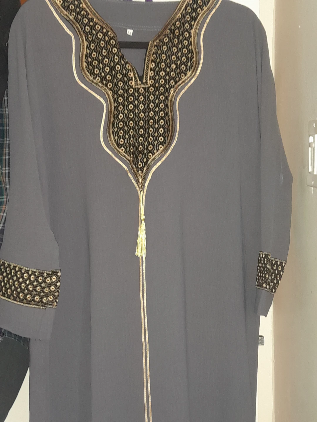 Grey Embroidered Kaftan Dress/ - photo 3