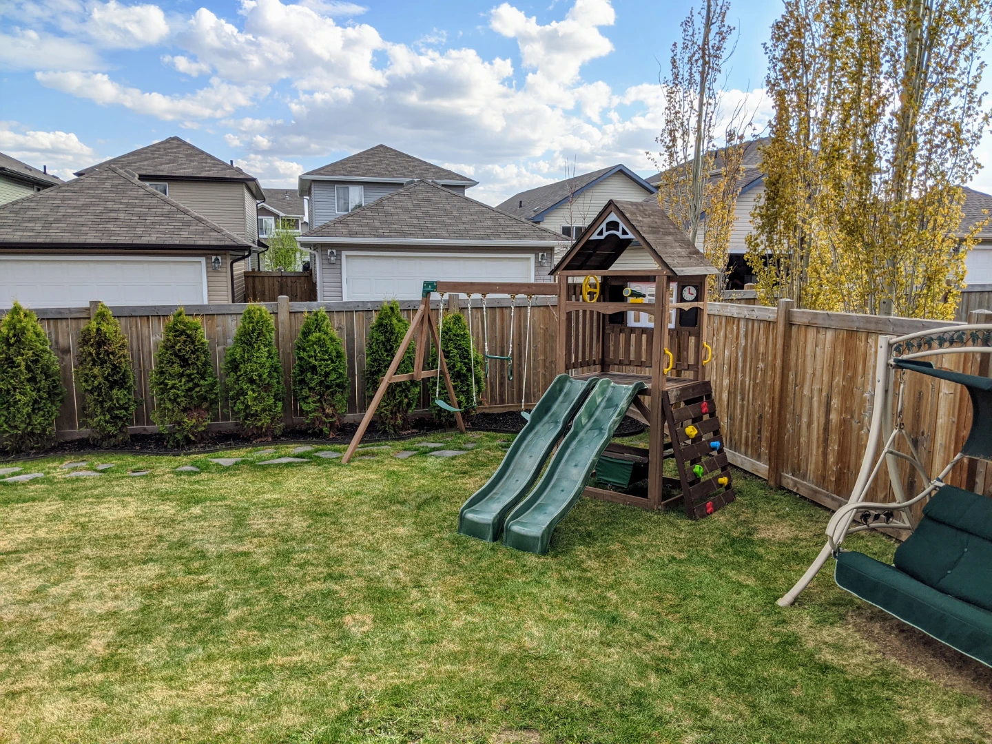Wooden outdoor playset