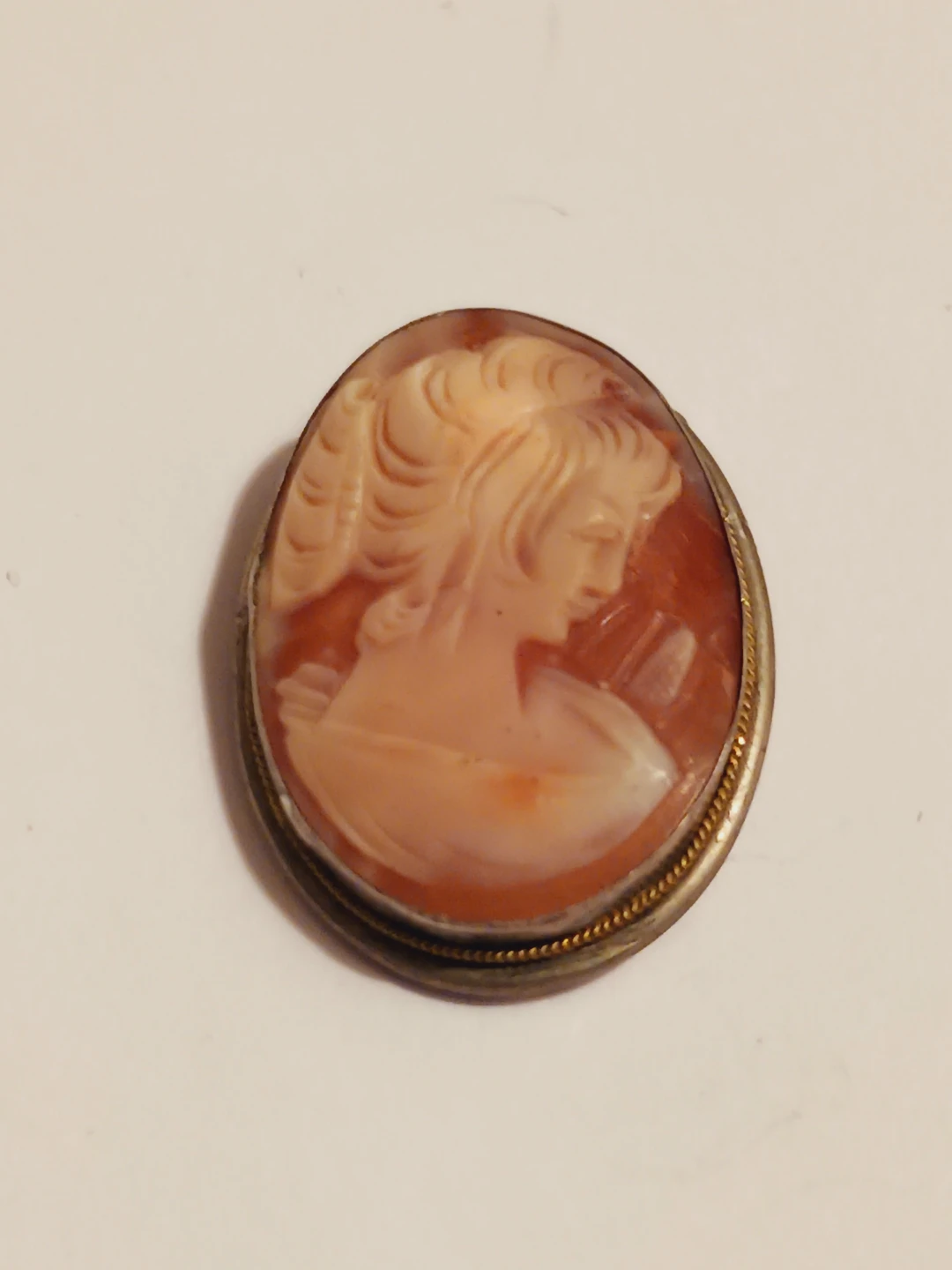 Antique 800 Silver Carved Cameo Pendant - photo 3