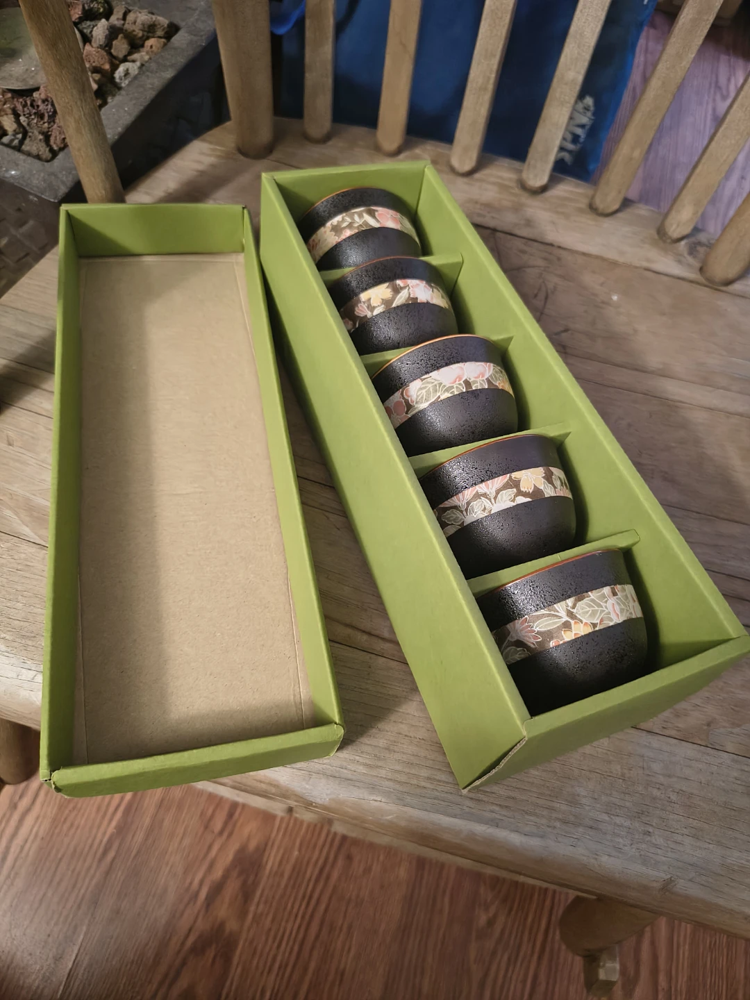 Set of 5 Japanese Ceramic Tea Cups