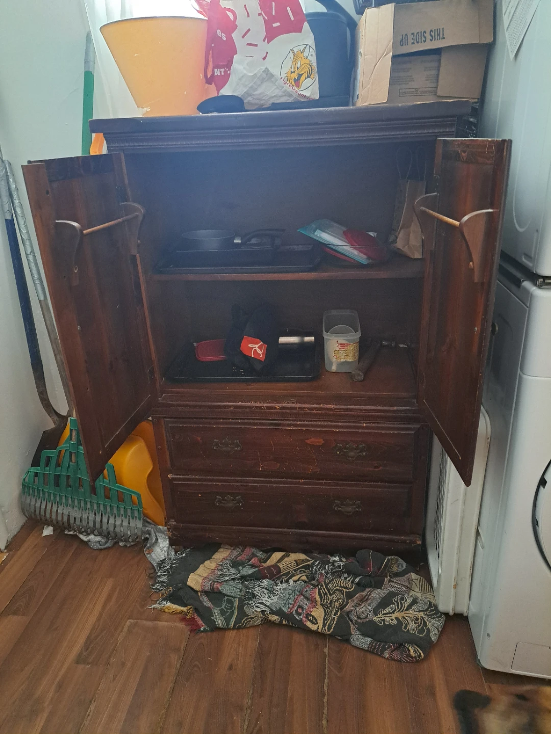 Vintage Wooden Cabinet with Drawers - photo 4