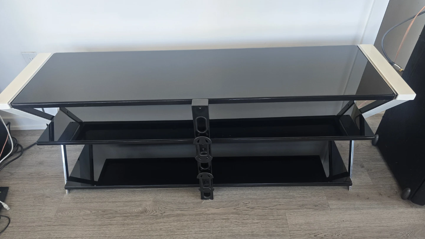 Modern Black Glass 3-Tier TV Stand (Fits 65" TV) - photo 4