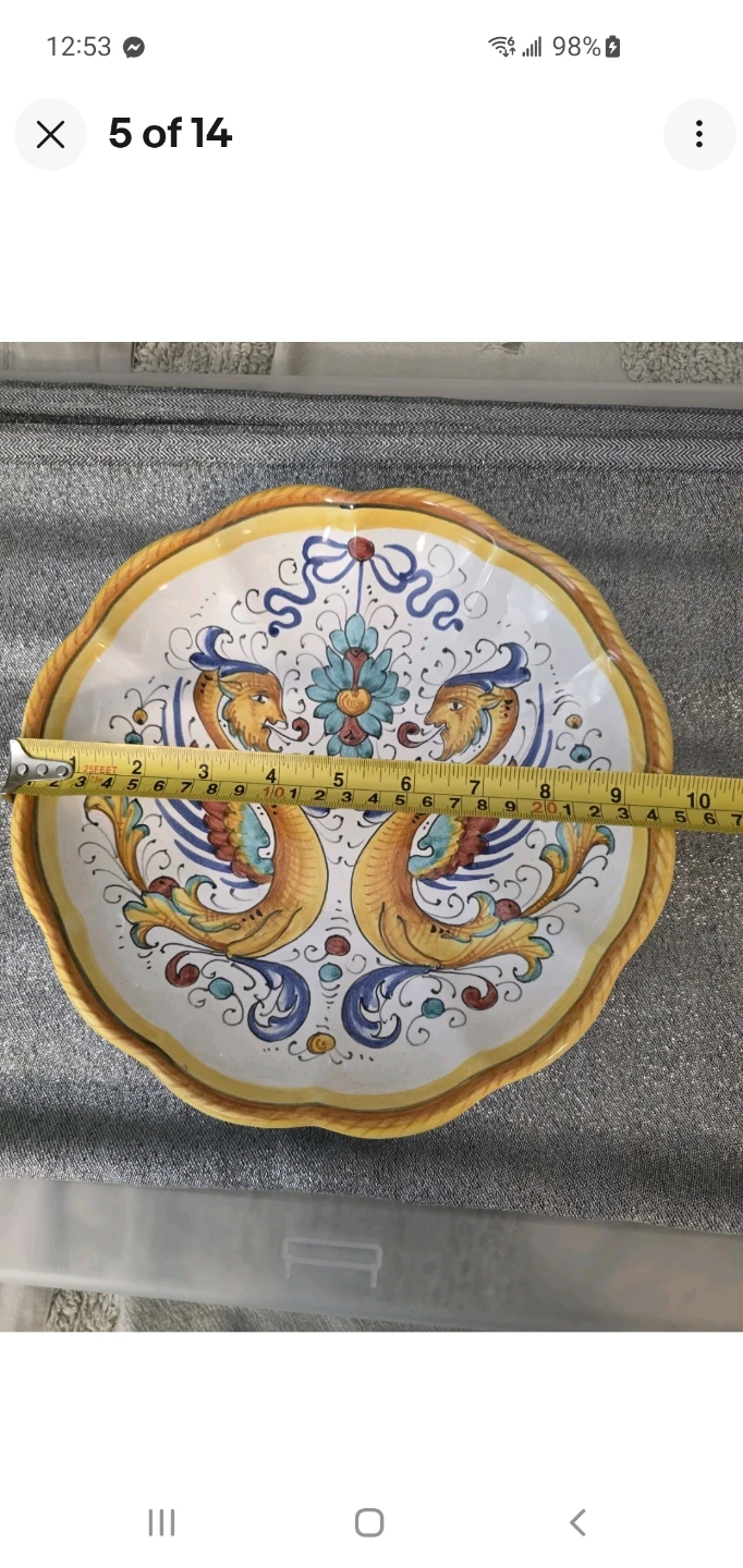 Handpainted Ceramic decorative plate or wall dish from Deruta - photo 5