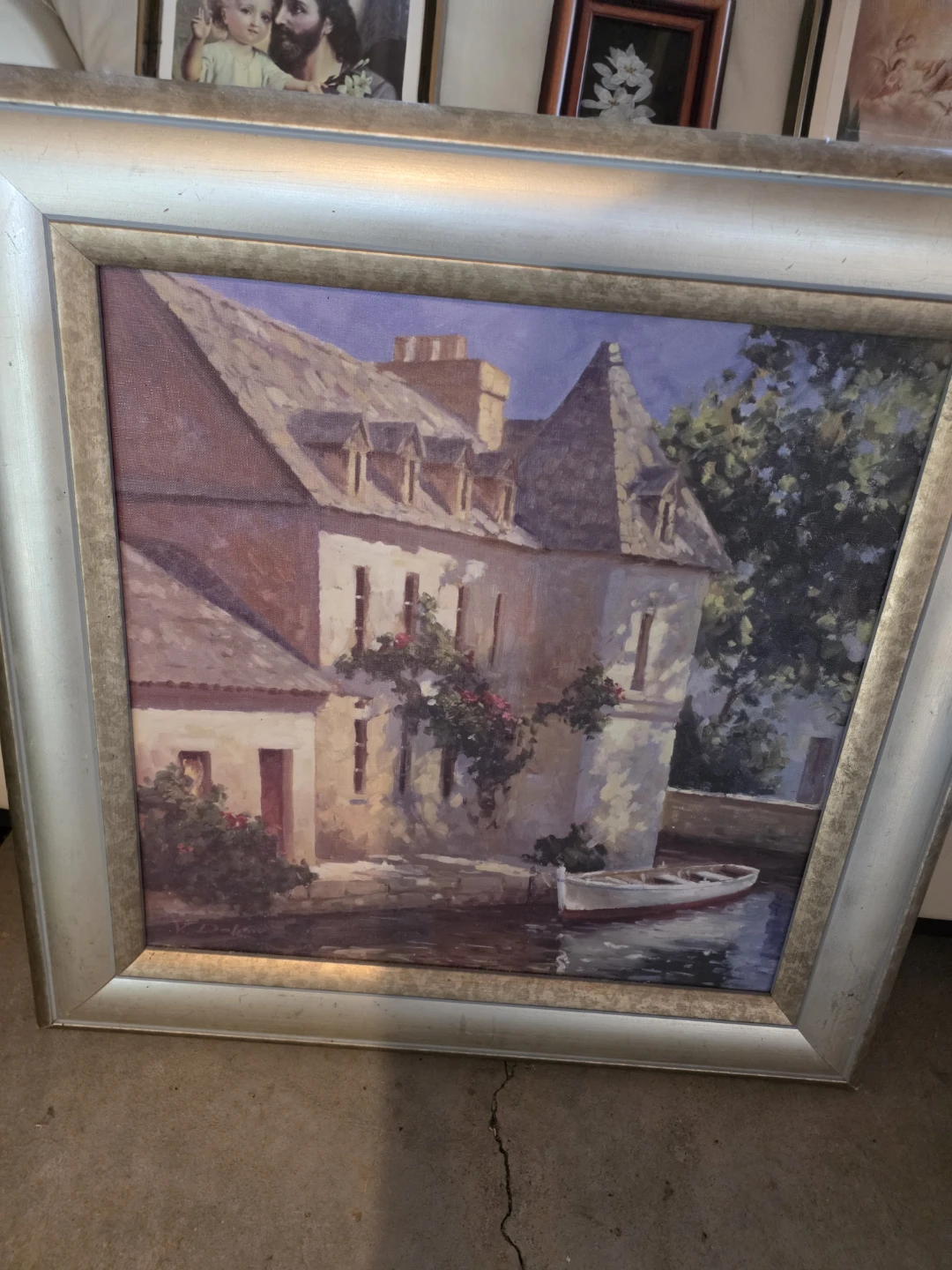 Framed Canvas Painting of French Countryside