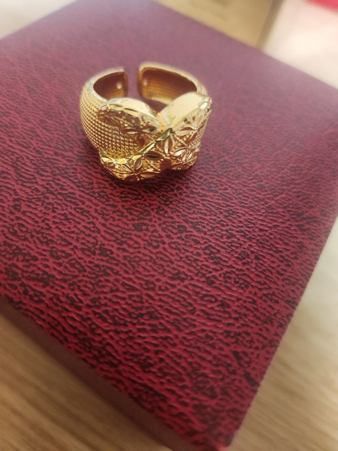 Gold-Tone Cuff Bracelet and Ring Set - photo 3