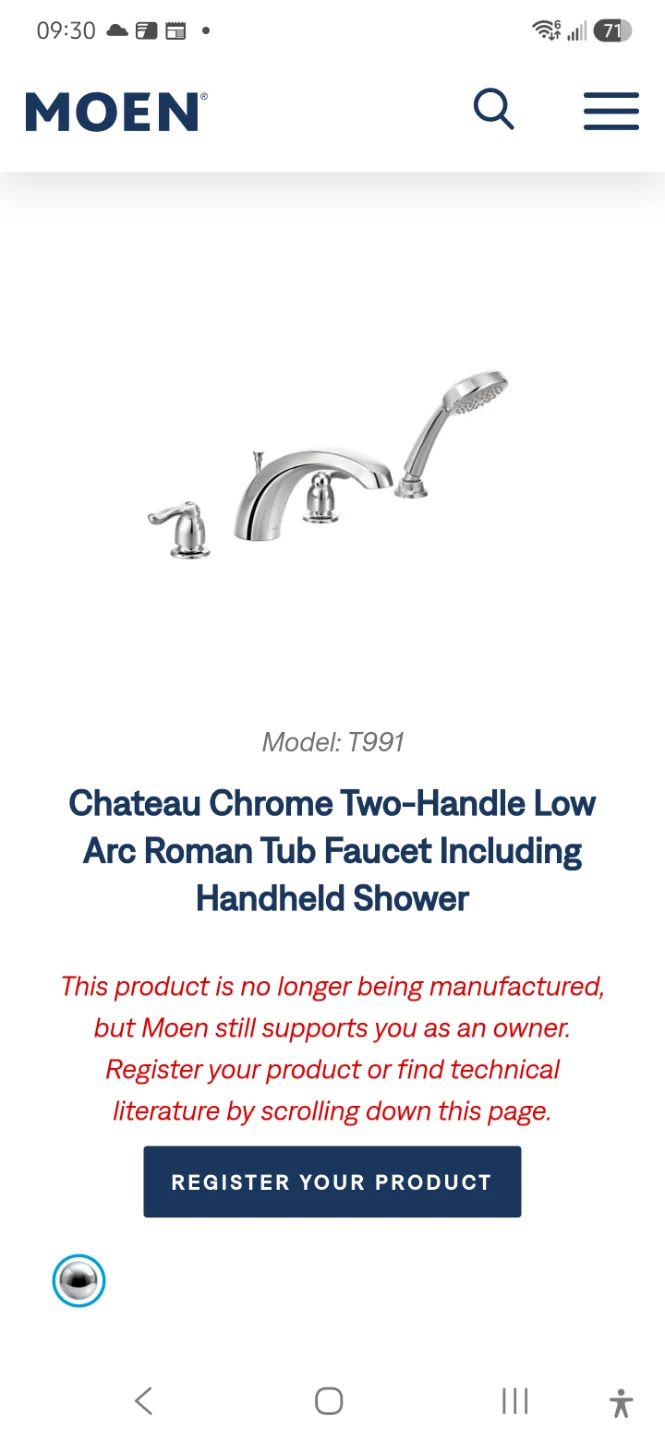 Moen Chateau Two-Handle Roman Tub Faucet with Handheld Shower