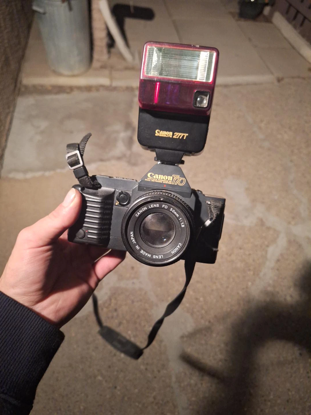 Canon T70 Camera with 50mm Lens and 277T Speedlite