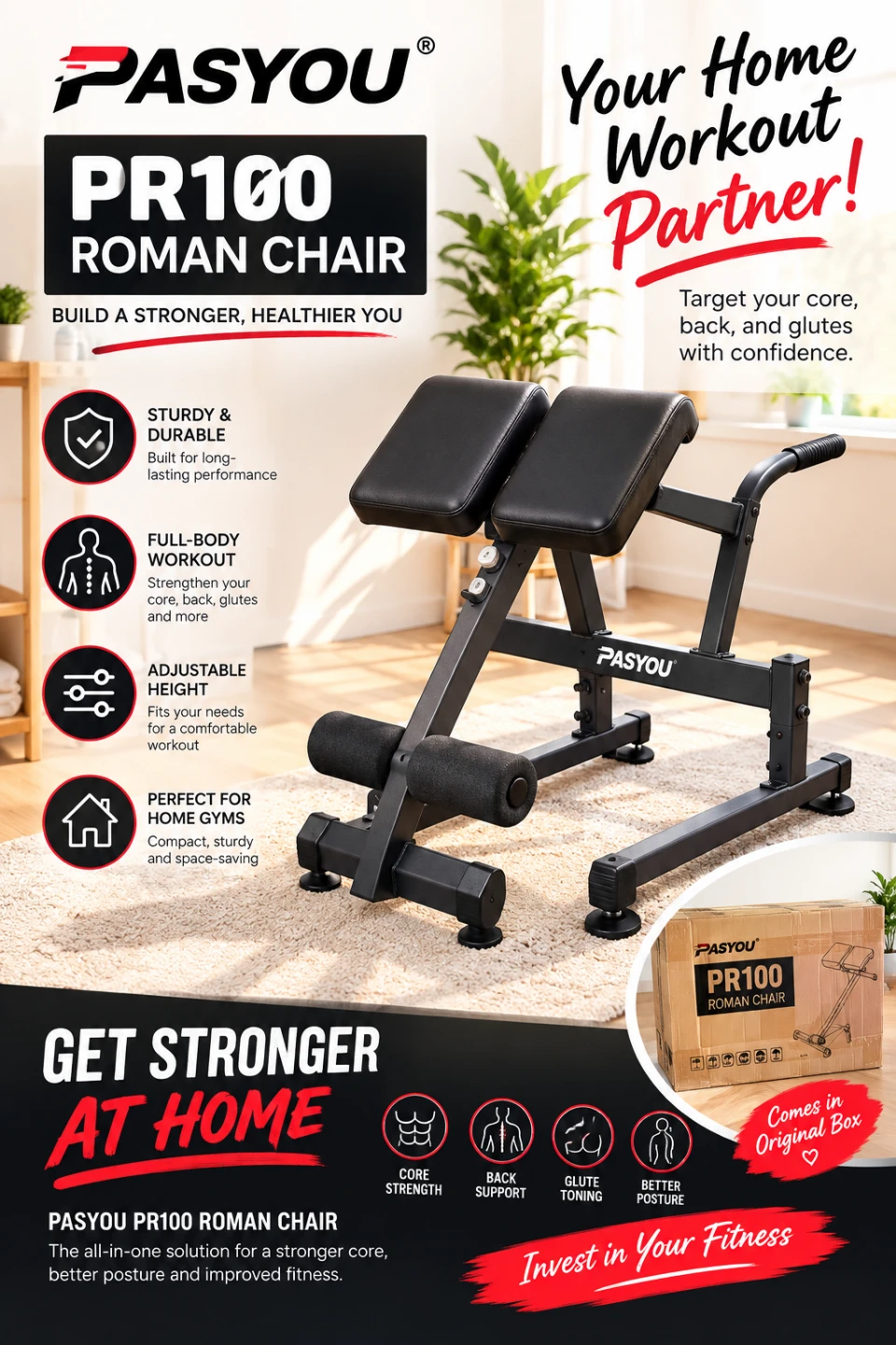 🏋‍♂️PASYOU PR100 Roman Chair🏋