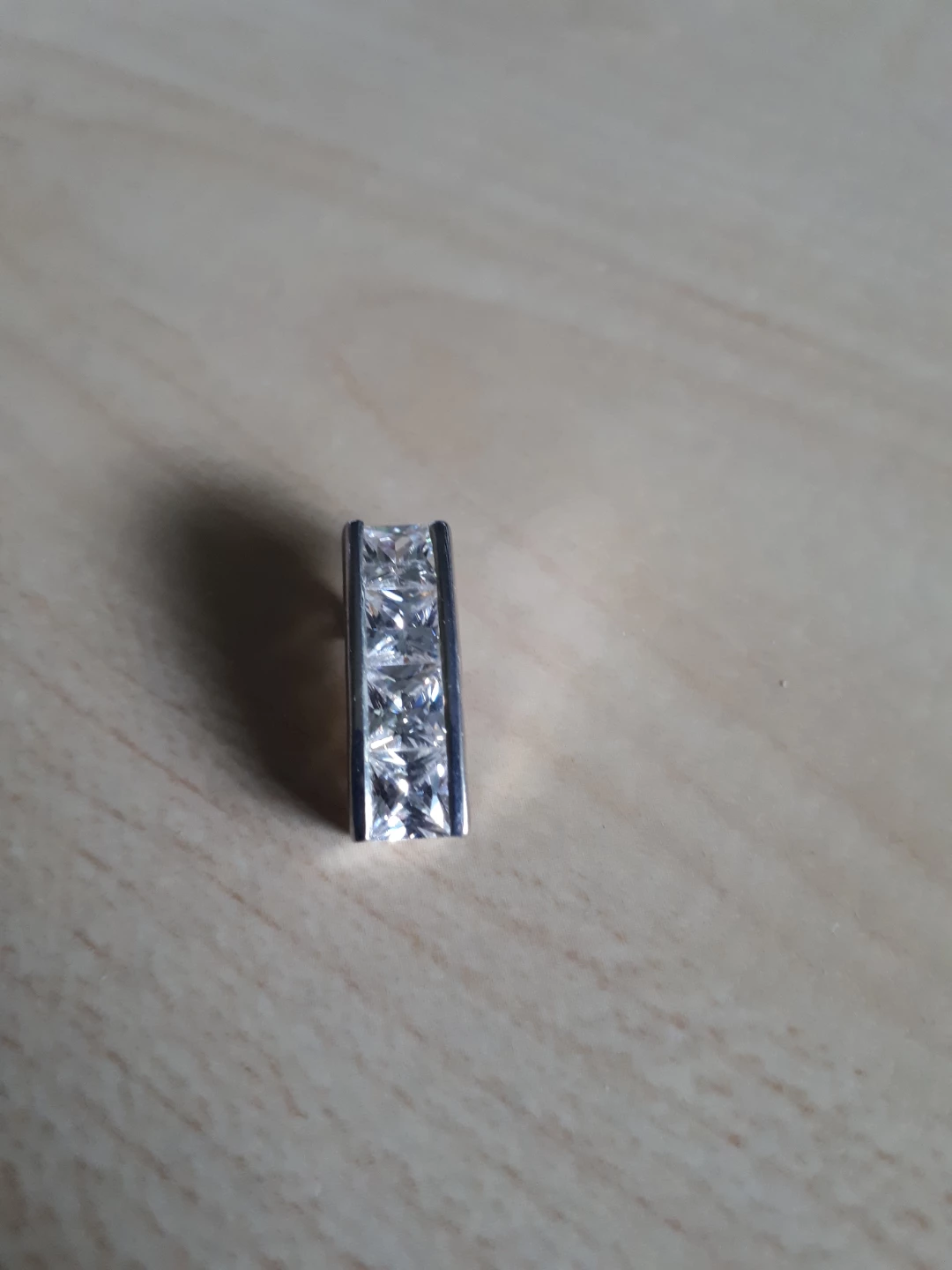 Sterling Silver Princess Cut CZ Pendant