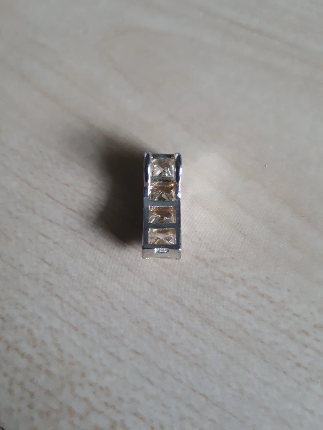 Sterling Silver Princess Cut CZ Pendant - photo 3